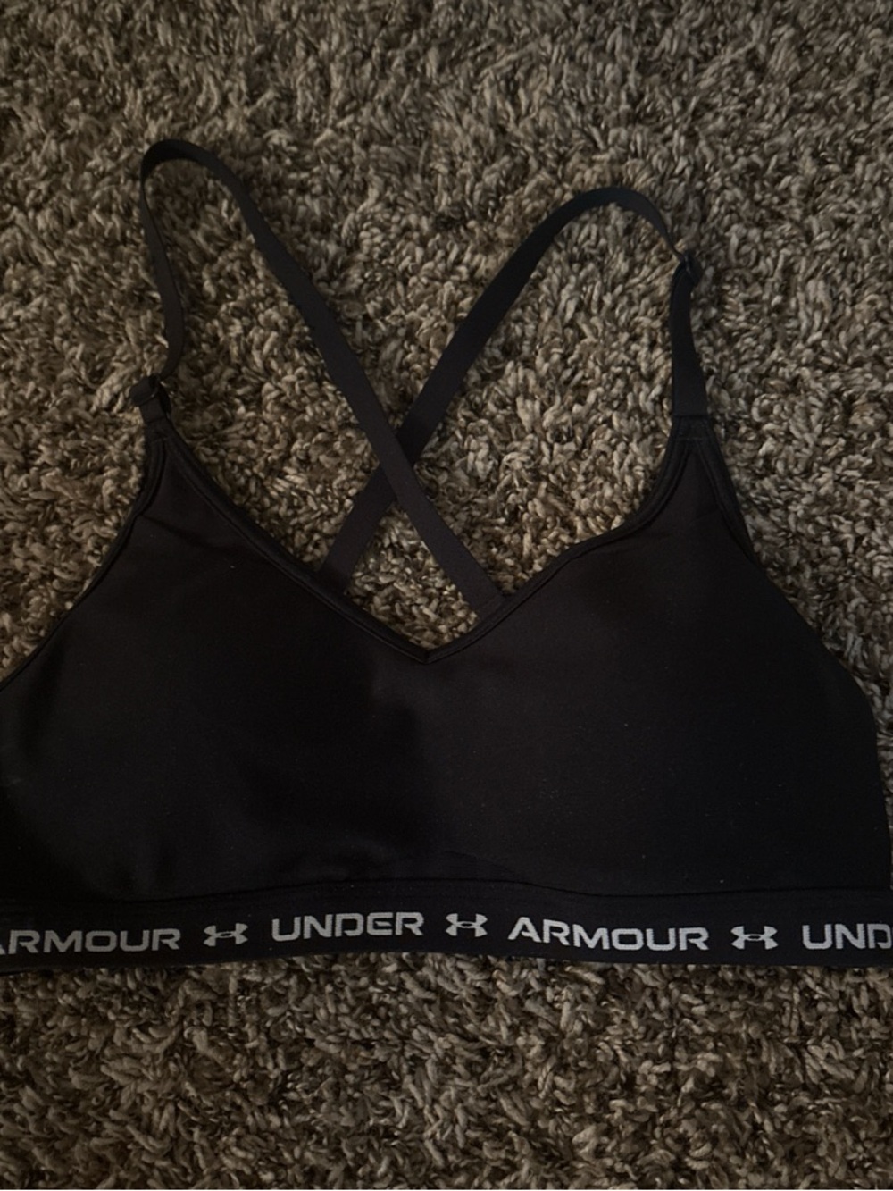 Under Armour Black Crossback Elastic-Band Sports Bra